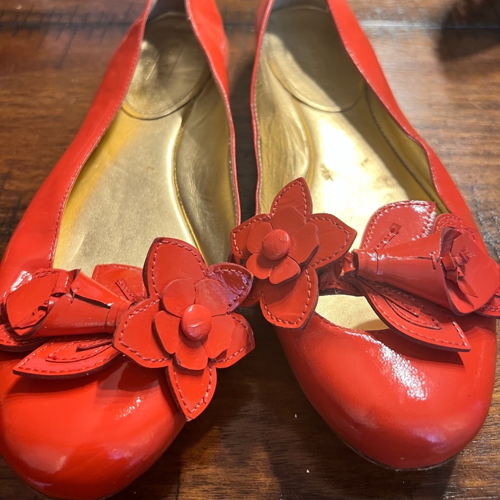 Coach Red Flats Stylish and Comfortable